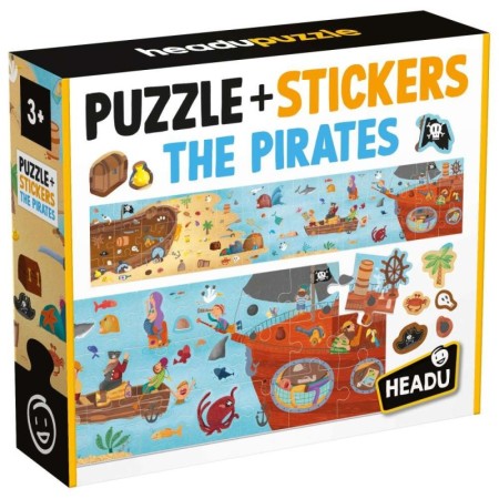 Headu - Puzzle Pirati cu peste 200 de stickere ce se pot repozitiona Headu - 1
